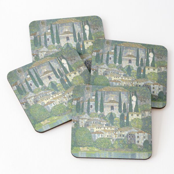 Item preview, Gustav Klimt Austrian painter   Church In Cassone – Landscape With Cypresses designed and sold by TeeARTHY.