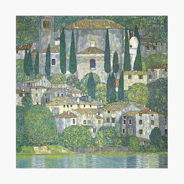 Item preview, Gustav Klimt peintre autrichien Église de Cassone – Paysage aux cyprès designed and sold by TeeARTHY.