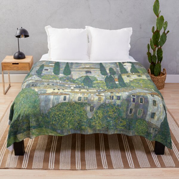 Item preview, Gustav Klimt Austrian painter Church In Cassone – Landscape With Cypresses designed and sold by TeeARTHY.