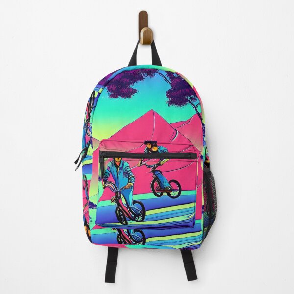 Item preview, surreal pyramids, Japanese art inspired rad BMX dudes vaporwave aesthetic  designed and sold by Scoopivich.
