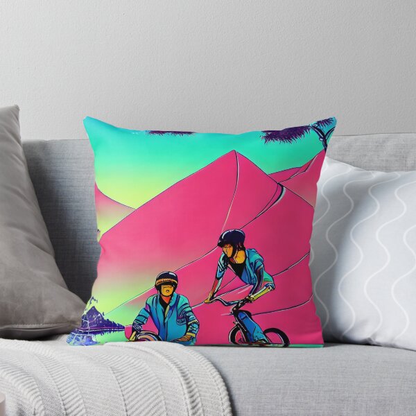 Item preview, surreal pyramids, Japanese art inspired rad BMX dudes vaporwave aesthetic  designed and sold by Scoopivich.