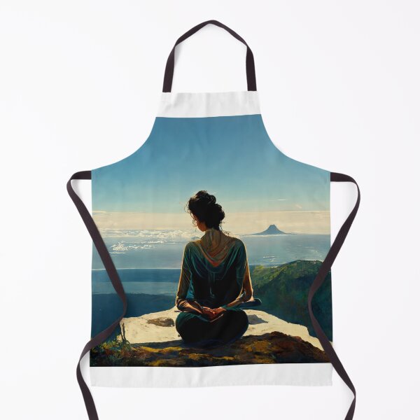 Item preview, Woman meditating on a mountain top designed and sold by recollectionsv.