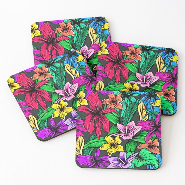 Item preview, Tropical Hibiscus Flowers Floral Botanical Leaves Colorful designed and sold by StudioAkubi.
