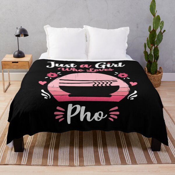 Item preview, Just A Girl Who Loves Pho Pink Retro Vintage gift idea designed and sold by HN-ART.