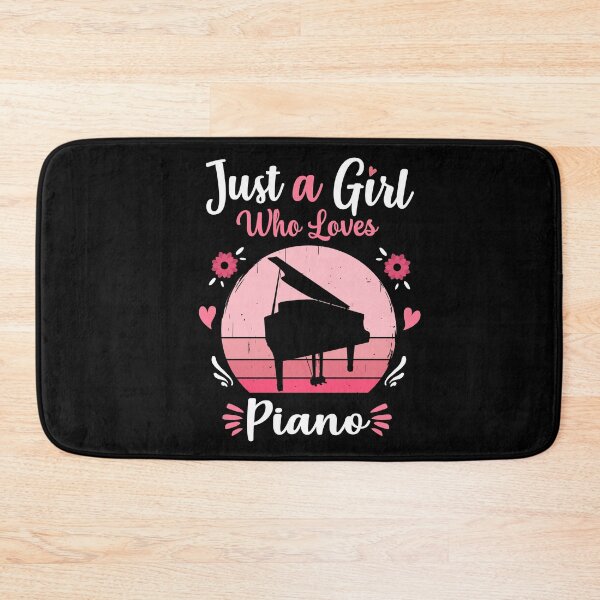 Item preview, Just A Girl Who Loves Piano Pink Retro Vintage gift idea designed and sold by HN-ART.