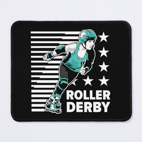 Item preview, Roller Derby Girl - Speed Lines - White/Teal - Roller Derby designed and sold by Design Raptor.