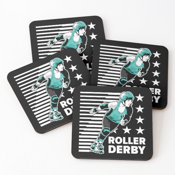Item preview, Roller Derby Girl - Speed Lines - White/Teal - Roller Derby designed and sold by Design Raptor.