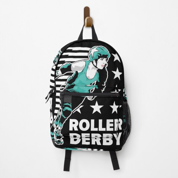 Item preview, Roller Derby Girl - Speed Lines - White/Teal - Roller Derby designed and sold by Design Raptor.