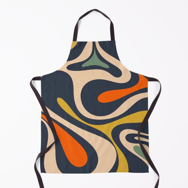 Item preview, Mod Swirl Retro Modern Abstract Pattern Blue Orange Mustard Green Beige designed and sold by kierkegaard.