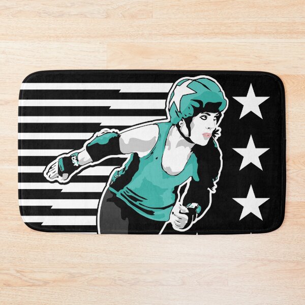 Item preview, Roller Derby Girl - Speed Lines - White/Teal - Roller Derby designed and sold by Design Raptor.