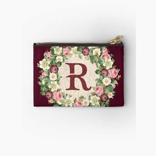 Item preview, Monogramed Initial Letter R Roses Peonies Flower Pattern designed and sold by MintaApparel.
