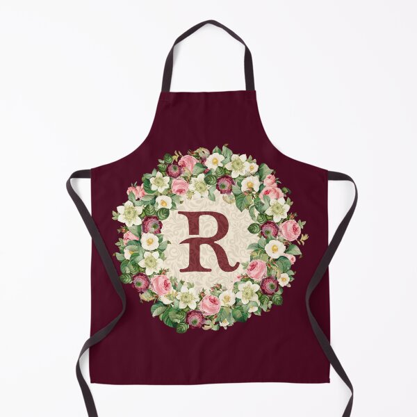 Item preview, Monogramed Initial Letter R Roses Peonies Flower Pattern designed and sold by MintaApparel.