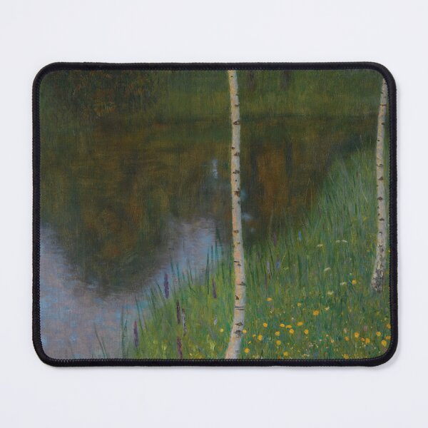 Aperçu de l'œuvre Gustav Klimt peintre autrichien Lakeshore avec bouleaux créée et vendue par TeeARTHY.