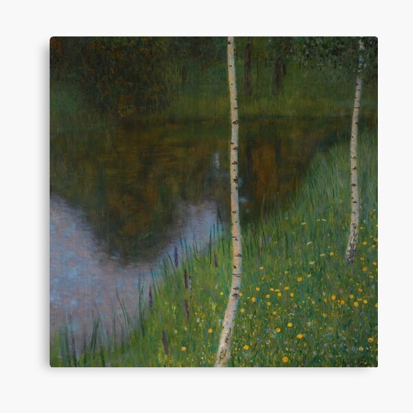Aperçu de l'œuvre Gustav Klimt peintre autrichien Lakeshore avec bouleaux créée et vendue par TeeARTHY.
