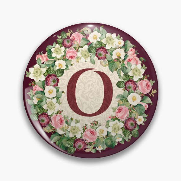 Item preview, Monogramed Initial Letter O Roses Peonies Flower Pattern designed and sold by MintaApparel.