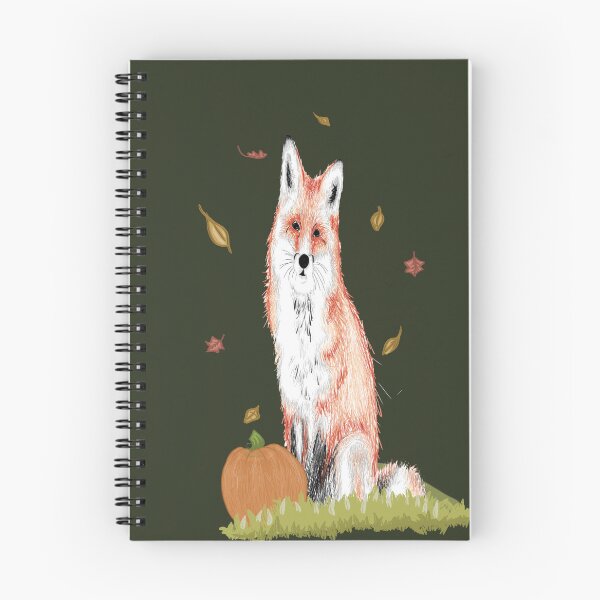 Item preview, Cute Red Fox in Fall Leaves Green Landscape Pumpkin Autumn designed and sold by 18thCircusCat.