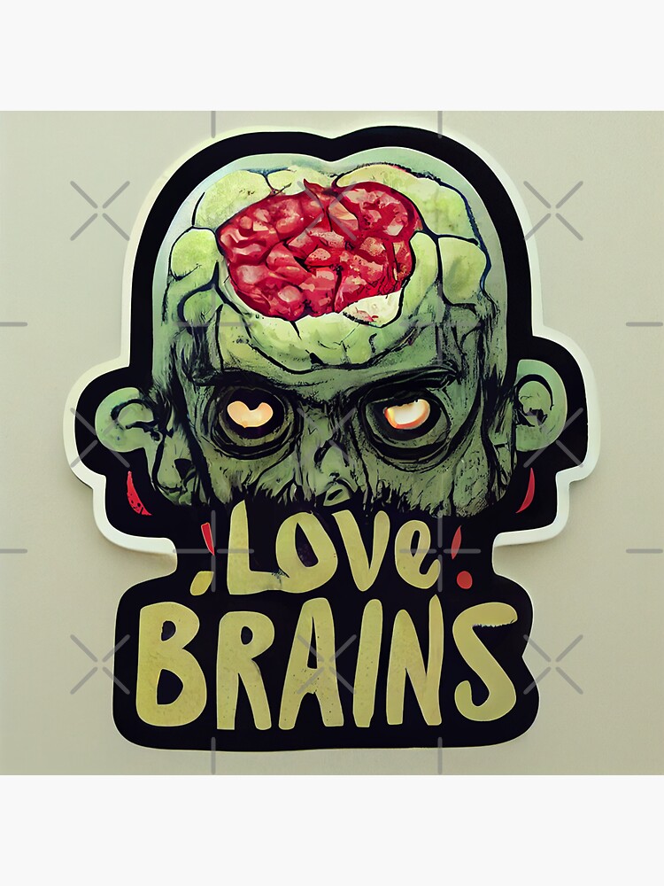"Creepy Zombies love Brains Background" Sticker for Sale by luceamart ...