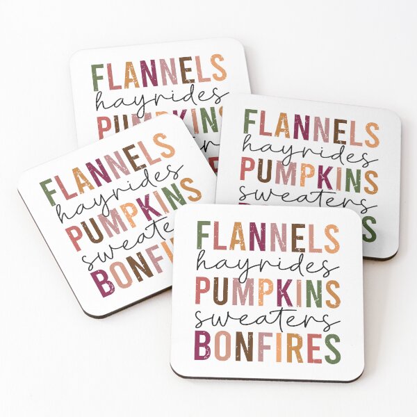 Item preview, Flannels Hayrides Pumpkins sweaters Bonfires - fall sayings designed and sold by print hasan.
