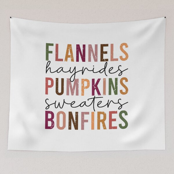 Item preview, Flannels Hayrides Pumpkins sweaters Bonfires - fall sayings designed and sold by print hasan.