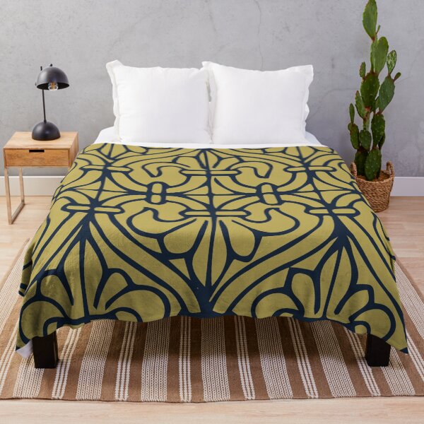 Item preview, Tile Series, Part 8, Navy Blue on Yellow Ochre designed and sold by KShedenhelm.