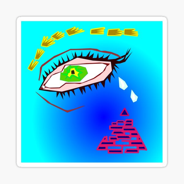 All seen eye and pyramid crashed Sticker