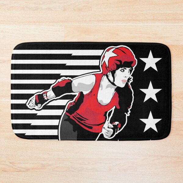 Item preview, Roller Derby Girl - Speed Lines - White/Red - Roller Derby designed and sold by Design Raptor.