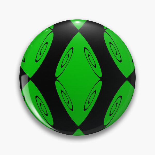 Item preview, Spiral Diamond Shield Green on Black Repeat 5748 designed and sold by Art in My Loft.
