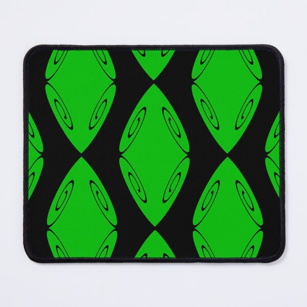 Item preview, Spiral Diamond Shield Green on Black Repeat 5748 designed and sold by Art in My Loft.