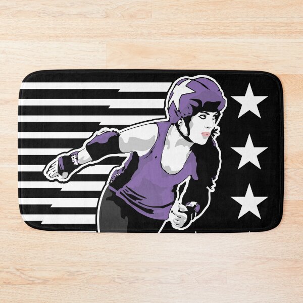 Item preview, Roller Derby Girl - Speed Lines - White/Purple - Roller Derby designed and sold by Design Raptor.