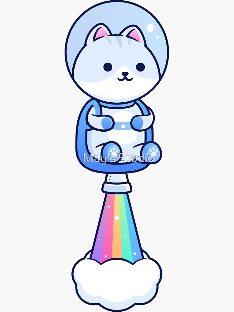 Kawaii Astronaut Cat in Outer Space