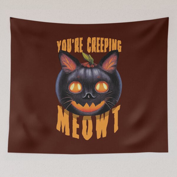 Item preview, You're Creeping Meowt | Black Cat Funny Saying For Halloween designed and sold by TMBTM.