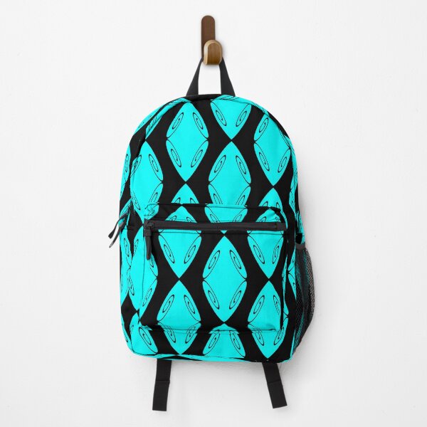 Item preview, Spiral Diamond Shield Cyan on Black Repeat 5748 designed and sold by Art in My Loft.