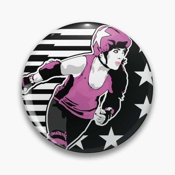 Item preview, Roller Derby Girl - Speed Lines - White/Pink - Roller Derby designed and sold by Design Raptor.