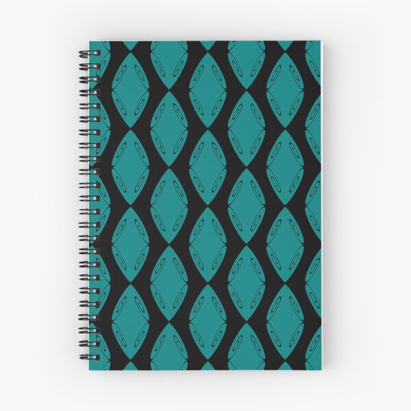 Item preview, Spiral Diamond Shield Medium Cyan on Black Repeat 5748 designed and sold by Art in My Loft.