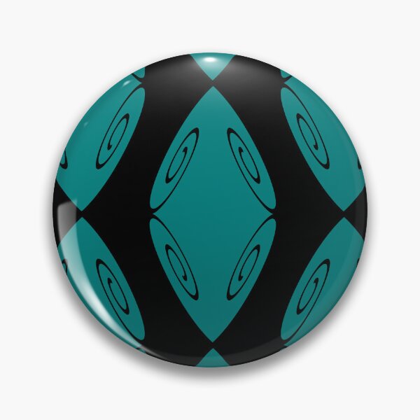 Item preview, Spiral Diamond Shield Medium Cyan on Black Repeat 5748 designed and sold by Art in My Loft.