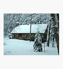 A Light in the Stone House Window Photographic Print