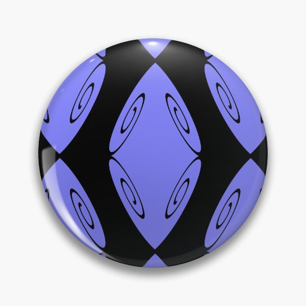 Item preview, Spiral Diamond Shield Blue on Black Repeat 5748 designed and sold by Art in My Loft.