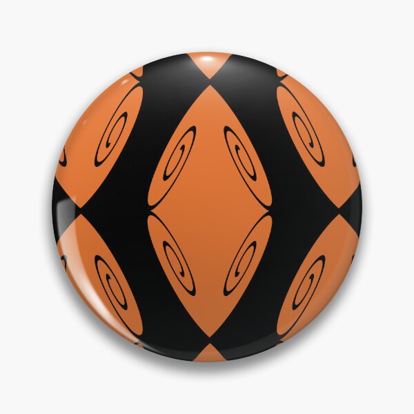 Item preview, Spiral Diamond Shield Orange on Black Repeat 5748 designed and sold by Art in My Loft.