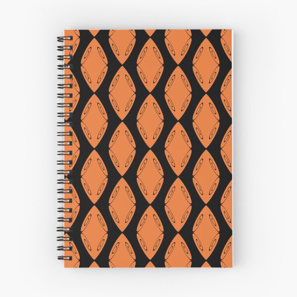 Item preview, Spiral Diamond Shield Orange on Black Repeat 5748 designed and sold by Art in My Loft.