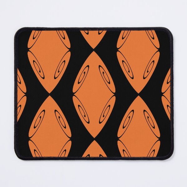 Item preview, Spiral Diamond Shield Orange on Black Repeat 5748 designed and sold by Art in My Loft.