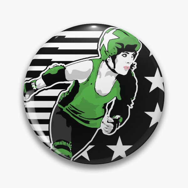 Item preview, Roller Derby Girl - Speed Lines - White/Green - Roller Derby designed and sold by Design Raptor.