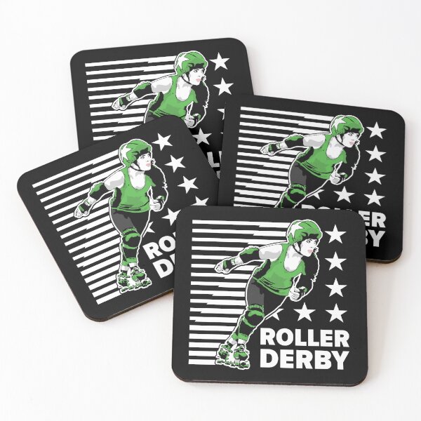 Item preview, Roller Derby Girl - Speed Lines - White/Green - Roller Derby designed and sold by Design Raptor.