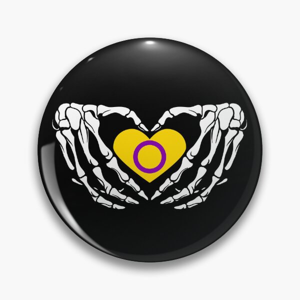 Artikelvorschau, Intersex-Stolz-Skelett-Halloween-Goth-Herz entworfen und verkauft von prideXrainbow.