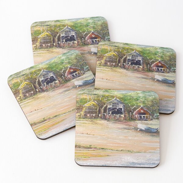 Item preview, Beach huts by seashore - by Cathy Cheyne designed and sold by CathyCheyne.