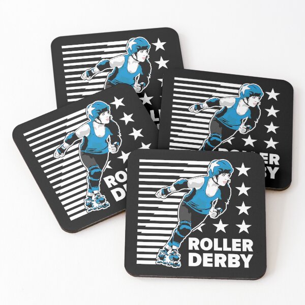 Item preview, Roller Derby Girl - Speed Lines - White/Blue - Roller Derby designed and sold by Design Raptor.