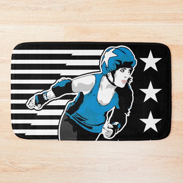 Item preview, Roller Derby Girl - Speed Lines - White/Blue - Roller Derby designed and sold by Design Raptor.
