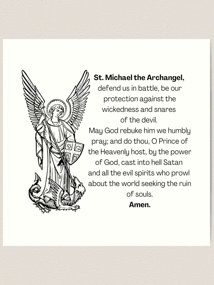 st-michael-the-archangel-prayer-art-print-for-sale-by-sincerely-olive-redbubble