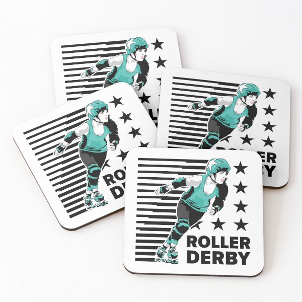 Item preview, Roller Derby Girl - Speed Lines - Black/Teal - Roller Derby designed and sold by Design Raptor.