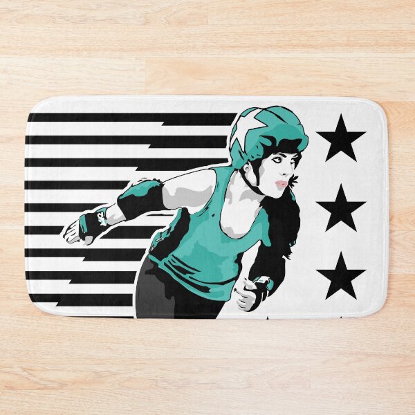 Item preview, Roller Derby Girl - Speed Lines - Black/Teal - Roller Derby designed and sold by Design Raptor.