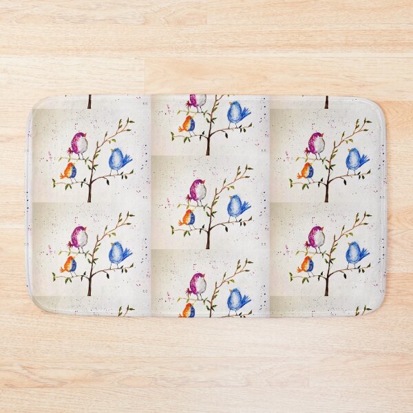Item preview, Three whimsy birds on tree branch  designed and sold by watercolorsLiz.
